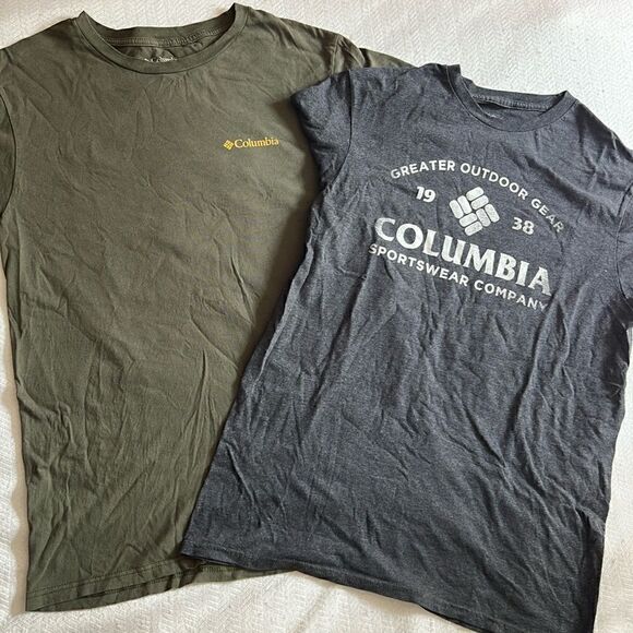Columbia Outdoors Shirts - Gettysburg, Logo/ Olive Green & Gray - M - Picture 1 of 9